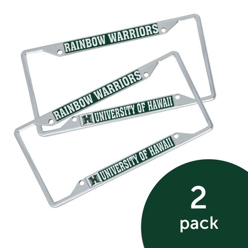Desert Cactus University of Hawaii License Plate Frame Car Tag Holder for Front or Back of Car Officially Licensed Metal (Mascot 2-Pack)