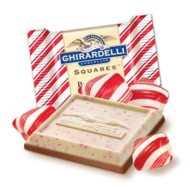 GHIRARDELLI PEPPERMINT BARK MILK & WHITE CHOCOLATE SQUARES (10)