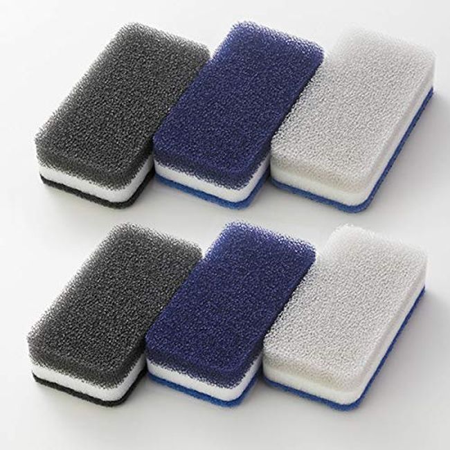 Duskin Kitchen Sponge 3 Color Set, Monotone, 6 Pieces (New Fashionable Color Set)