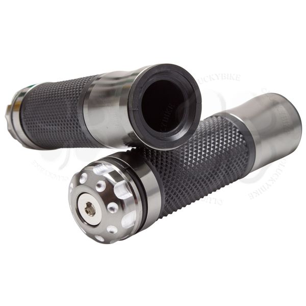 Gray CNC Shadow Hand Grip 7/8 Handle Bar 22mm Left Right Universal End Gel