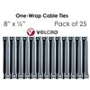25 VELCRO® Brand One-Wrap Thin Cable Ties Reusable Straps Organizer Black Light