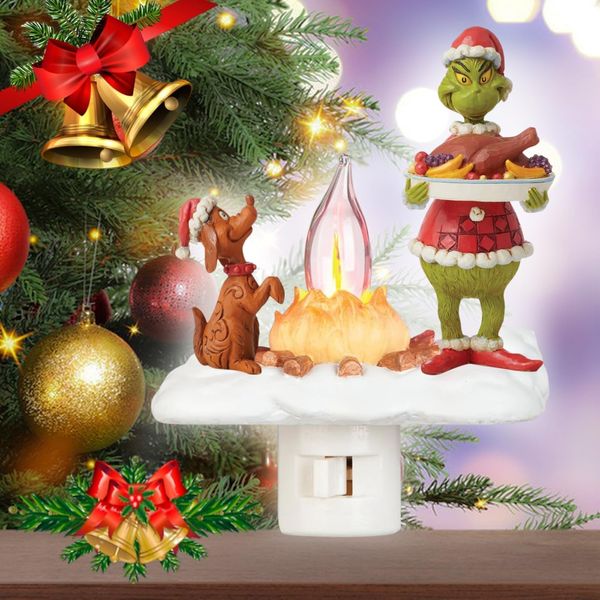 CocCCoon Ghost 3D LED Night Light for Indoor Decorations - Flickering Campfire Flame Xmas Nightlight