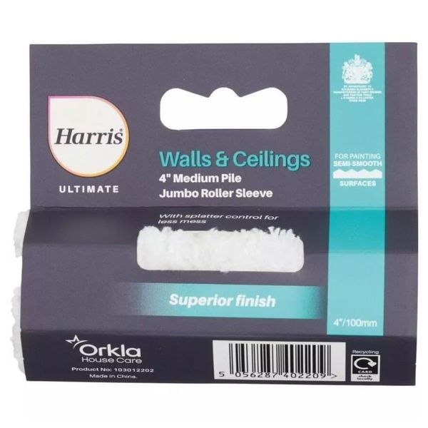 Harris Ultimate Walls & Ceilings Jumbo Medium Pile Roller Sleeve 4in