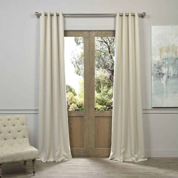 HPD Half Price Drapes Grommet Room Darkening Curtain 50 X 96 (1 Panel), BOCH-120601-96-GR, Egg Nog, 50W x 96L