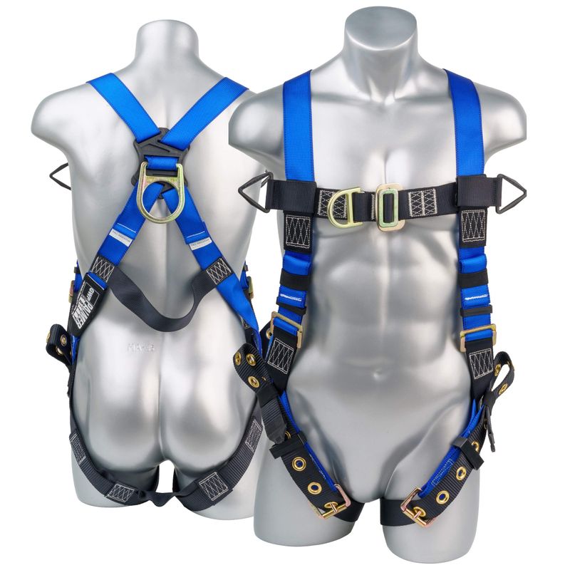 Fall Protection Body Safety Harness w/ 5pt Adjustments, Pass-through ...
