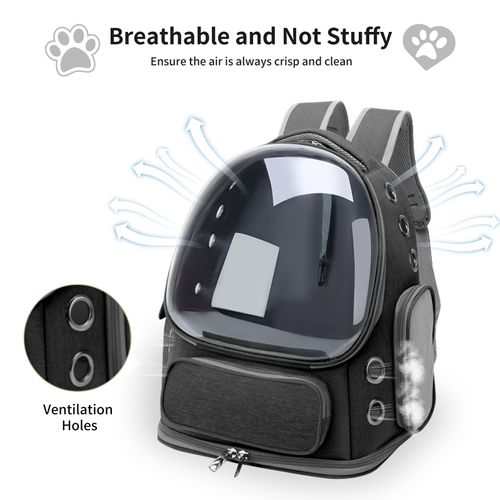 GixDix Cat Backpack Carrier for Cats and Small Dogs, Breathable Cat Bubble Backpack, Airline Approved Pet Travel Carrier for Hiking Camping Outdoor(Black)