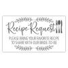 m&h invites 50 Bridal Shower Recipe Request Cards - Laurel and Utensil Silhouette Design - Invitation Inserts