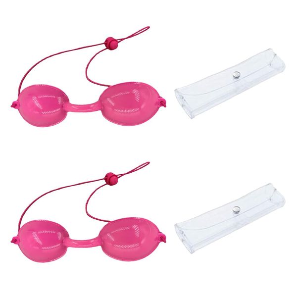 ByPaCrow 2 Pcs Safety Tanning Goggles IPL Eye Patch Red Blue Light Eye Protection Sunbed Eyewear with Transparent Bags Eyepatch Eyeshields for Patients in IPL, UV, Infrared LED Light Therapy