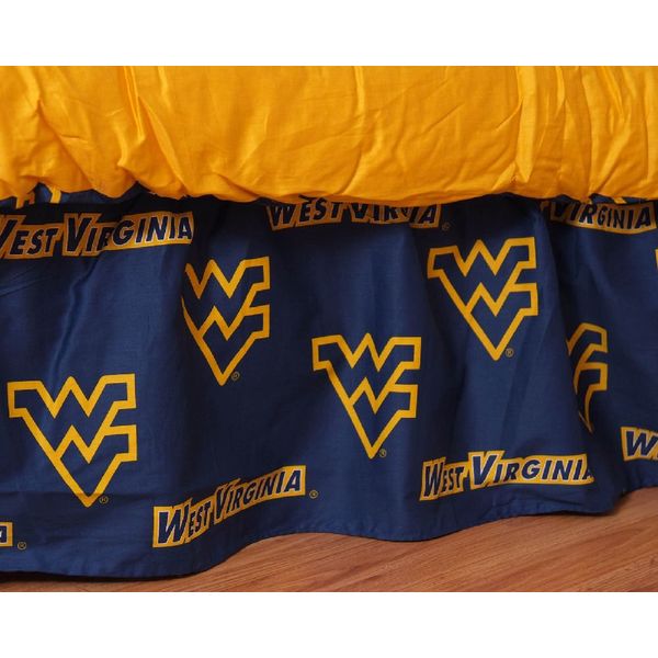 College Covers Everything Comfy West Virginia Mountaineers Dust Ruffle Bed Skirt, Queen