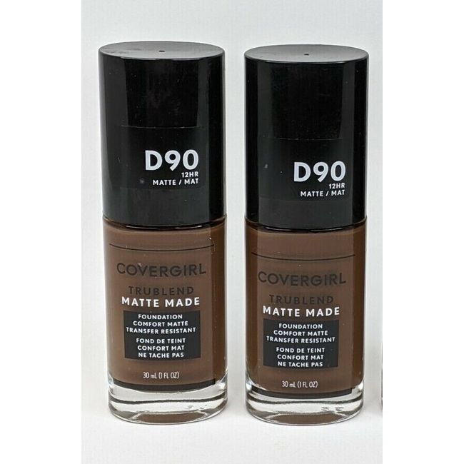 LOT OF (2) Covergirl Trublend Matte Made Liquid Foundation Espresso #D90