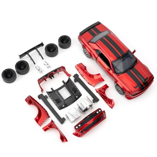 LOVEPOSELY 1:36 Take Apart Assembled Car Model for 2022 Dodge Challenger SRT Hellcat Diecast Toy, DIY Zinc Alloy Vehicle Toy Kit Educational Building Toys Birthday Gift for Children (Red)