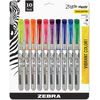 Zebra Pen Zazzle Liquid Ink Highlighter, Chisel Tip, Assorted Colors, 10-Count