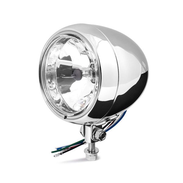4.5 Inch Clear Glass Headlights Bullet Chrome Diamond Cut