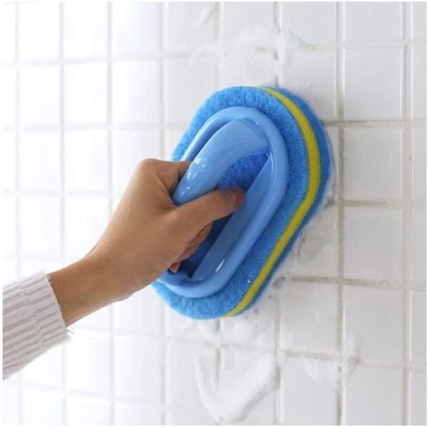 KOKSI Cleaning Brush for Bathroom Kitchen Bathtub Toilet Cleaner All Purpose Sponge Brush with Ergonomic Handle