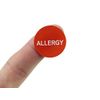 Red & White Allergy Labels. 25mm Diameter Circles