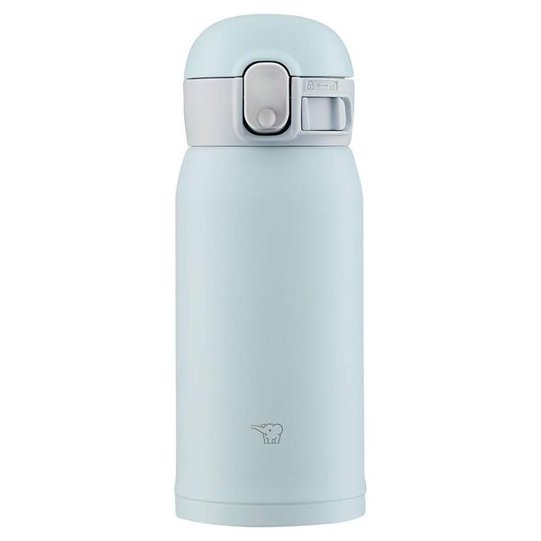 Zojirushi SM-WA36-HL Water Bottle, One-Touch Stainless Steel Mug, Seamless, 12.2 fl oz (0.36 L), Ice Gray