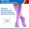 CRS Cross Figure Skating Socks (2 Pair) Premium Knee High Tights for Ice Skates, Footed Skate Socks, Ice Skating Socks, Dance (Pivot Purple)