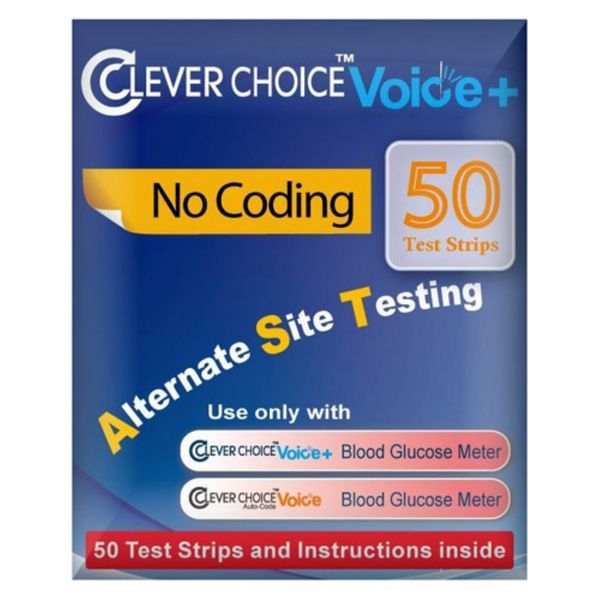 Clever Choice Auto- Voice Blood Glucose Test Strips Color - Blue