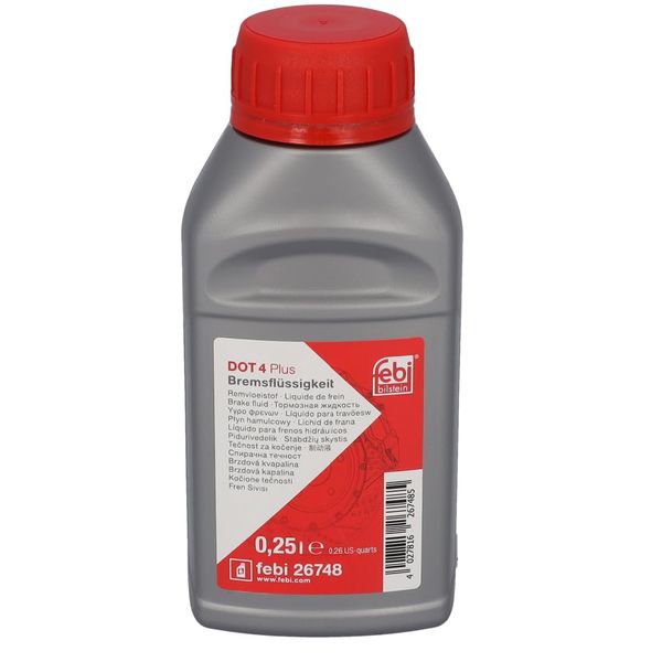 febi bilstein 26748 Bremsflüssigkeit DOT4 Plus, 0,25 Liter