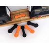TrainLab Dog Bone Train Track Adapter Connectors (6pcs) (Black & Orange)