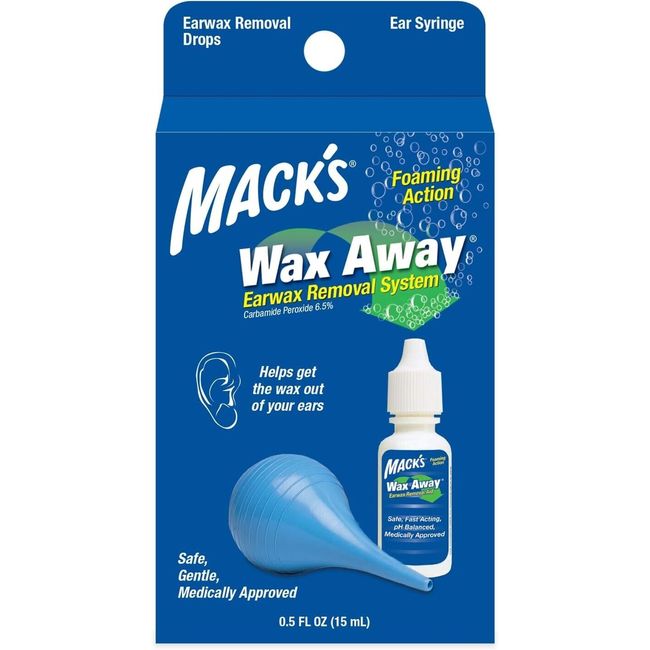 Mack's Wax Away Earwax Ear Wax Remover Removal Cleaner Wash Swimmer Ear PAINLESS