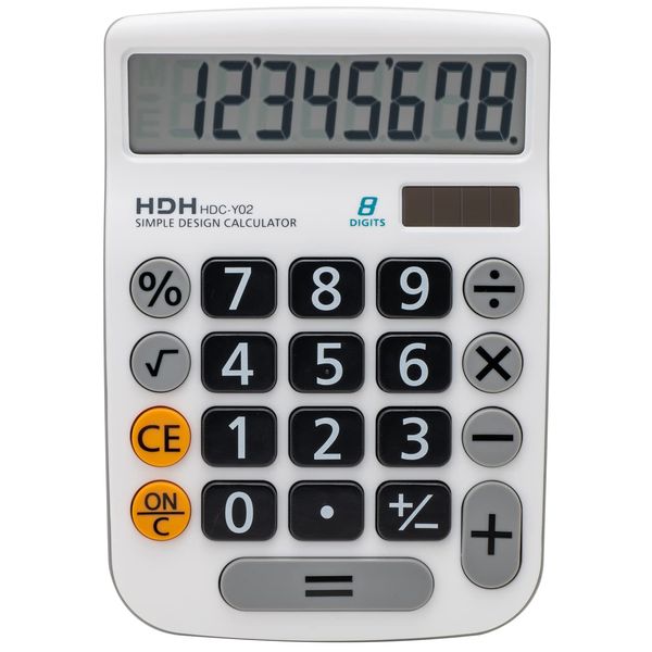 Hodogayadenshihanbai 85047 Calculator, 8 Digit Simple Calculator, White