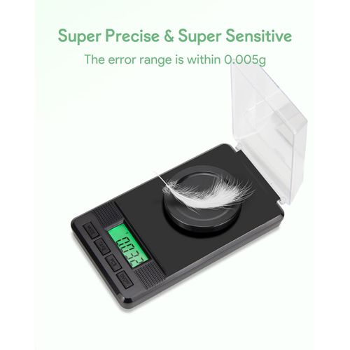Milligram Scale 50g/0.001g, Digital Mg Scale with 50g Calibration Weight and Accessories, High Precision Scale for Jewelry, Powder, Medicine, Gold, Gem, Reloading