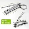 Portable Ultra Thin Nail Clippers with Case, Silver