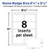 Avery Customizable Name Badge Inserts, 2.25" x 3.5", White, 400 Printable Name Tag Inserts (5390)