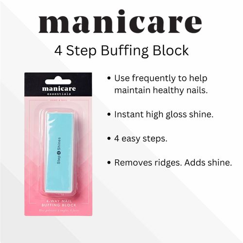 Manicare 3 Pack 4 Way Buffing Block For Nails, Removes Ridges And Creates An Instant High Gloss Shine, Easy To Use Manicure Tool For Shaping, Smoothing and Polishing Nails