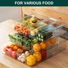 Refrigerator Organizer Bin with Pull-out Drawer, Large Fridge Organizer and S...