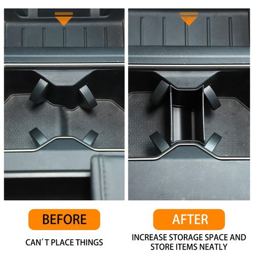LLKUANG Center Console Cup Holder Insert Divider Storage Box Compatible with Toyota Tundra 2022 2023 2024,Interior Storage Box Cup Holder Tray1PCS,Black