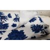 2 SAME PRINTED MICROFIBER KITCHEN TOWELS (15" x 25") BLUE FLOWERS ON WHITE, GR
