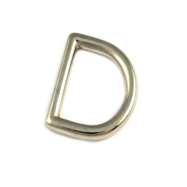5 D-Rings / Half Rings 16 x 4 mm Pure Brass Nickel-Plated D-Ring Half Ring