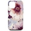 iPhone 13 Abstract White Flowers Purple Floral Pattern Case