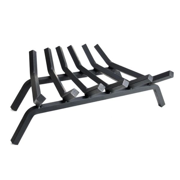 Pleasant Hearth Fireplace Grate 7.68"x24.2"x13.58" 6-Bar Steel Heavy Duty Modern