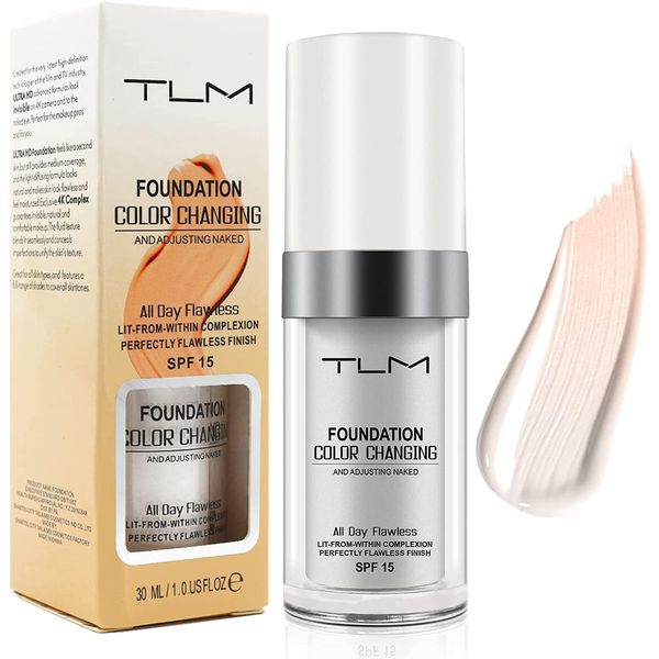 Concealer-Abdeckung, Makelloses Make-up für die farbwechselnde Grundierung, Warm Skin Tone Foundation, Feuchtigkeitsspendende Basis-Concealer für die Abdeckung von Nude Face