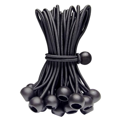 Kydavoo Bungee Cords with Balls 35PCS, 6 Inch Heavy Duty Ball Bungees for Canopy Tarp, Tent, Outdoor, Black Elastic Ties for Secure Hold – No Odor, Durable, UV Resistant (35, B6)