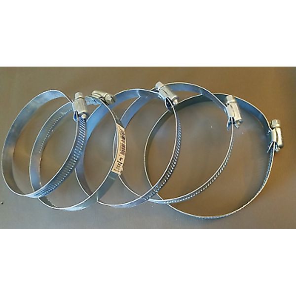 4 in. Galvanized Steel Worm Gear Clamps set of 5