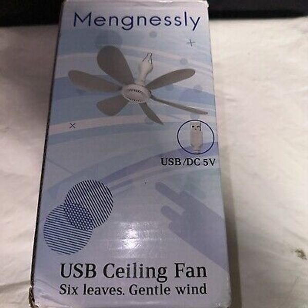 Mengnessly USB Mini Small Ceiling Fan Quiet Camping Optional TimingSpeed Emerge