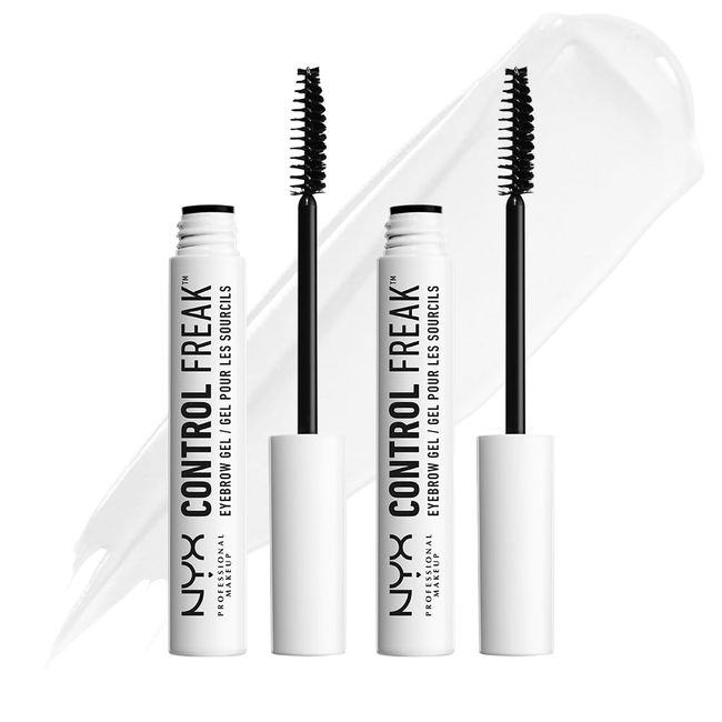 NYX Professional Makeup Augenbrauengel, Control Freak Eyebrow Gel, Klarer Brow Setter und transparente Mascara, Für gezähmte Augenbrauen und fixierte Augenbrauenfarbe, 2er Pack, 18g