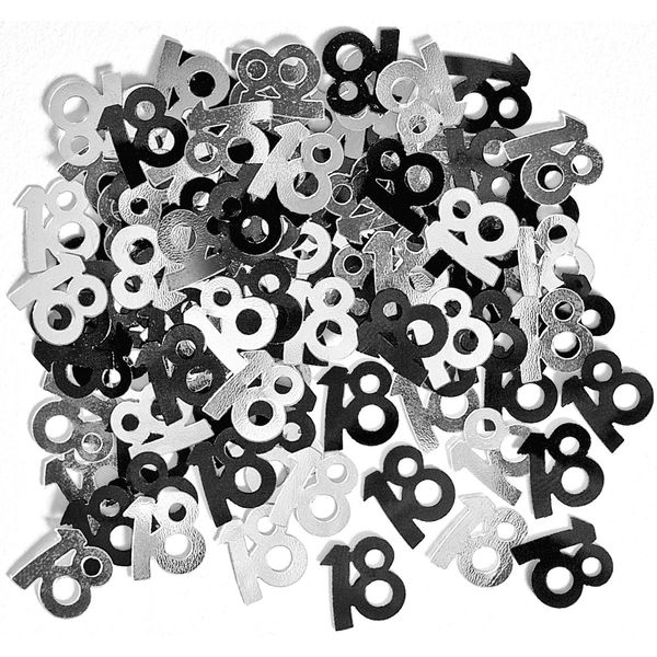Unique Party 55222 - Glitz Black Foil 18th Birthday Confetti