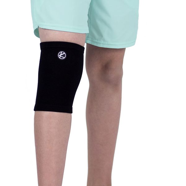 KARM Kids Knee Support Sleeve - Childs Knee Compression Sleeve for Children - Girls & Boys | Junior Knee Support for Sports & Football & Joint Pain & Knee Conditions (Black)