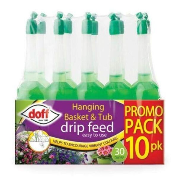 New Pack 10 Doff Tub & Hanging Basket Drip Feeders