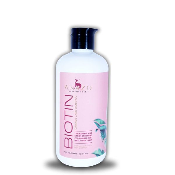 Biotin Damage Care Shampoo-Damaged Hair Repair Shampoo- Natural Ingredients for Hair Loss Prevention; Thickening and Strengthening Hair; Paraben- & Sulfate-Free It makes hair stronger and smoother.