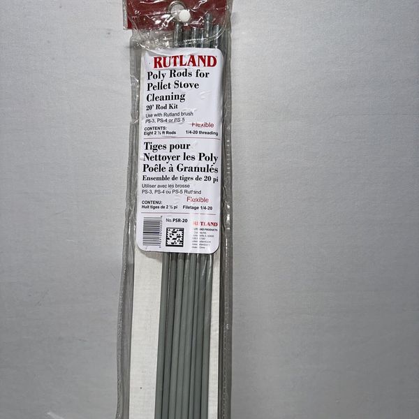 20 Ft. Pellet Stove Brush Extension Rod Kit | Poly Rods Chimney Cleaning Ft X