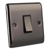 Caradok 1 Gang 2 Way Light Switch - Black Nickel