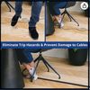Floor Cable Cover 4ft Black Wire Cover For Floor Prevent Cable Trips & Protect W