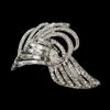 Wedding Bridal Antique Silver Clear Deco Style Clip