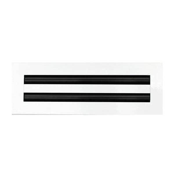 BUILDMART - 12" Linear Slot Diffuser - (2 Slot) Double Slot - White Decorative Air Vent - Modern AC Vent Cover for Ceiling, Walls & Floors - Texas Buildmart